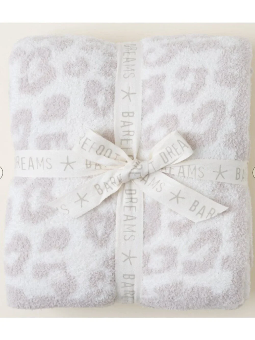 New Barefoot Dreams CozyChic Barefoot in the Wild Throw Cream Stone 54x72